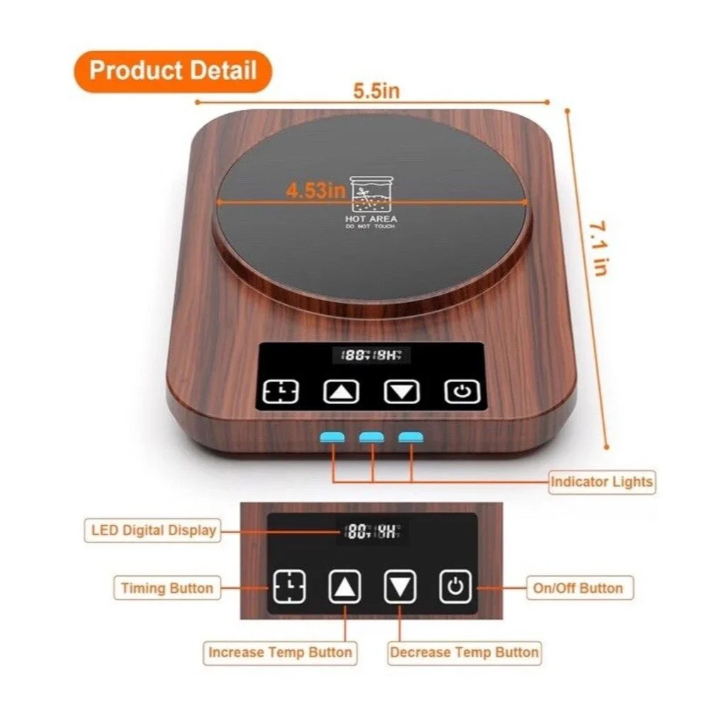 Electric Sourdough Starter Warmer, Upgrade Warming Heating Pad Mat Wood Grain